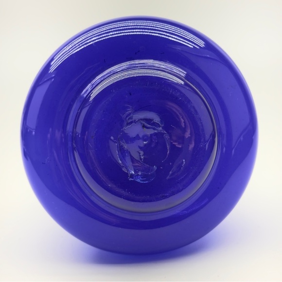 Antique Cobalt Blue Hyacinth Bulb Vase - Picture 6 of 7